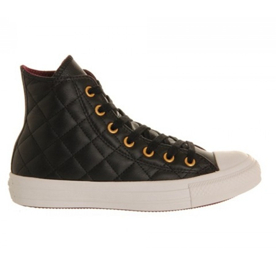 Converse All Star Hi Leather Black Burgundy Quilted Exclusive Unisex ...