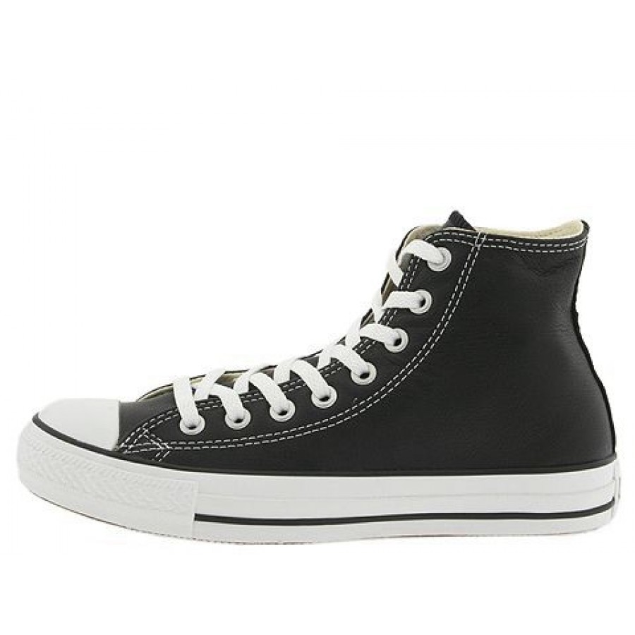 Converse Chuck Taylor All Star Leather Hi Black White Men's Shoes ...